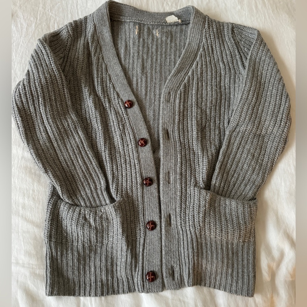 Vintage Levi’s Oversized Chunky Knit Cardigan Grey Wool